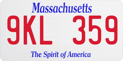 MA license plate 9KL359