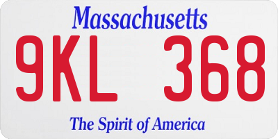 MA license plate 9KL368