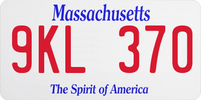 MA license plate 9KL370