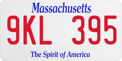 MA license plate 9KL395