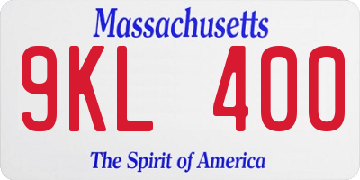 MA license plate 9KL400