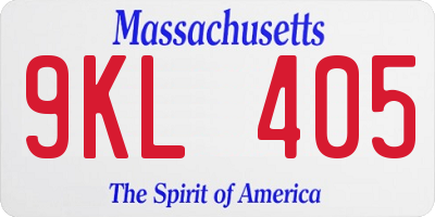 MA license plate 9KL405