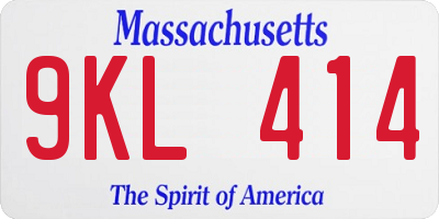 MA license plate 9KL414