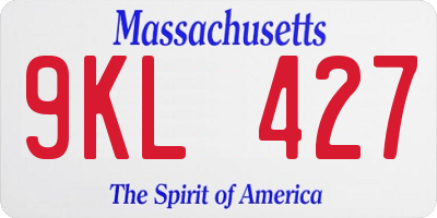 MA license plate 9KL427