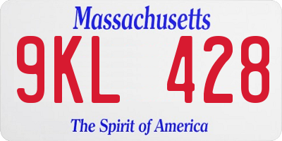 MA license plate 9KL428