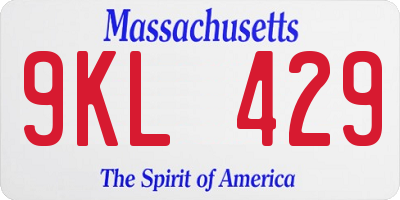 MA license plate 9KL429