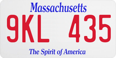 MA license plate 9KL435