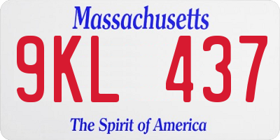 MA license plate 9KL437