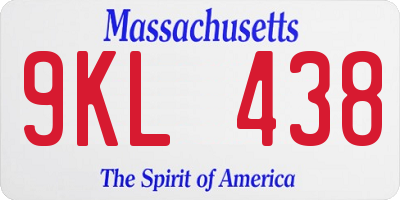 MA license plate 9KL438