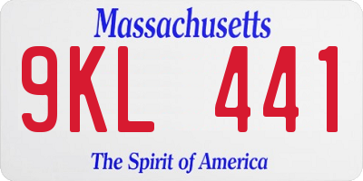 MA license plate 9KL441