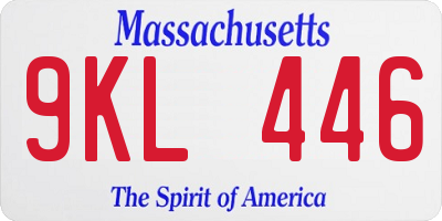 MA license plate 9KL446