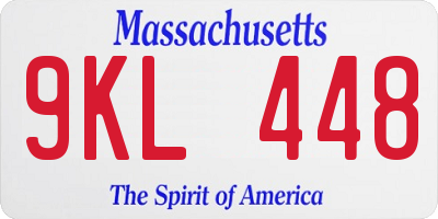 MA license plate 9KL448