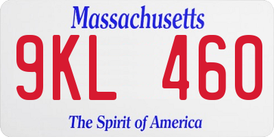 MA license plate 9KL460