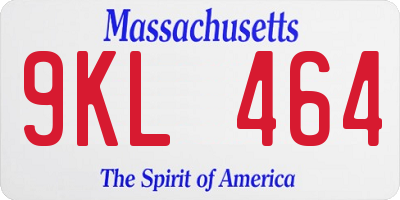 MA license plate 9KL464