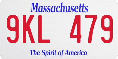 MA license plate 9KL479