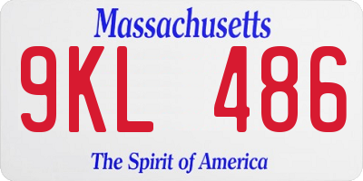 MA license plate 9KL486