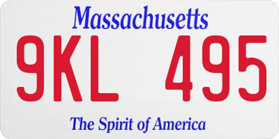 MA license plate 9KL495