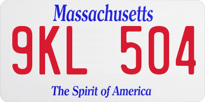 MA license plate 9KL504