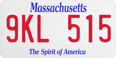 MA license plate 9KL515