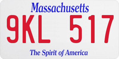 MA license plate 9KL517