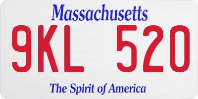 MA license plate 9KL520