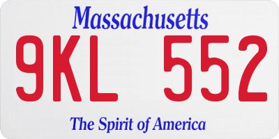 MA license plate 9KL552
