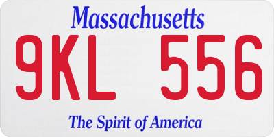 MA license plate 9KL556