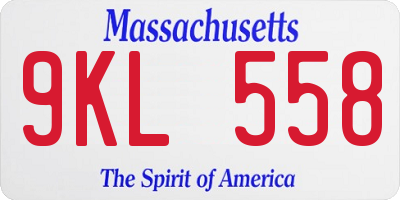 MA license plate 9KL558