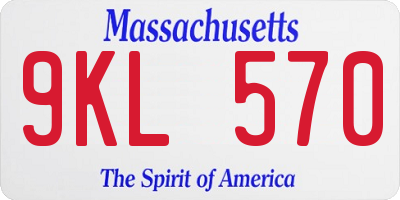 MA license plate 9KL570