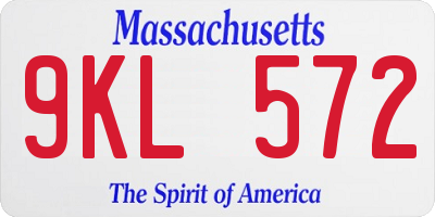 MA license plate 9KL572