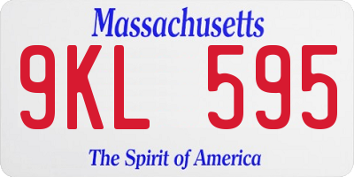 MA license plate 9KL595
