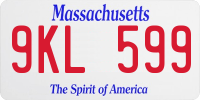 MA license plate 9KL599