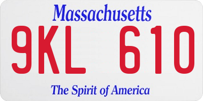 MA license plate 9KL610