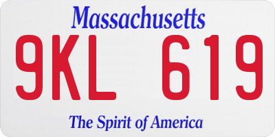 MA license plate 9KL619