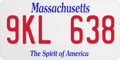 MA license plate 9KL638
