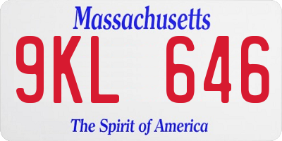 MA license plate 9KL646