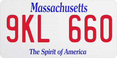 MA license plate 9KL660