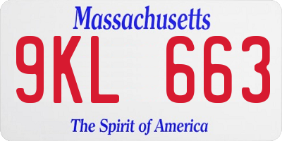 MA license plate 9KL663