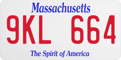 MA license plate 9KL664