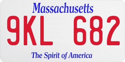 MA license plate 9KL682