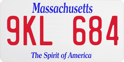 MA license plate 9KL684