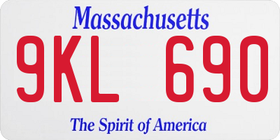 MA license plate 9KL690
