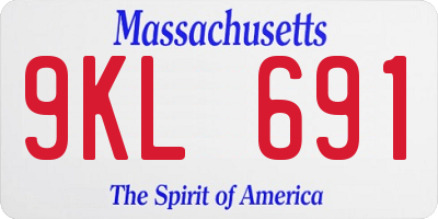 MA license plate 9KL691