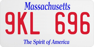 MA license plate 9KL696