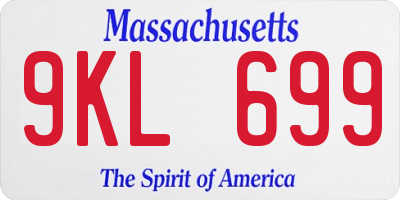 MA license plate 9KL699