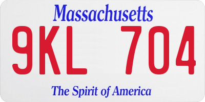 MA license plate 9KL704