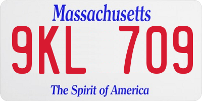 MA license plate 9KL709