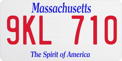 MA license plate 9KL710