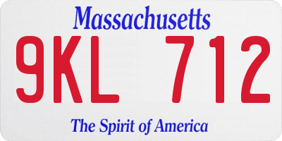 MA license plate 9KL712