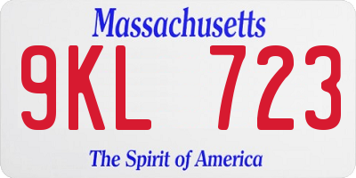 MA license plate 9KL723
